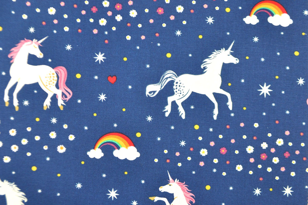 Dekostoff  Glowing - Einhörner