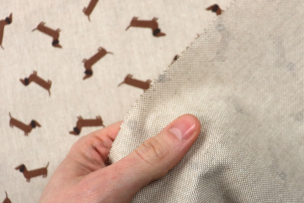 Dekostoff Leinenoptik - Mini-Dackel