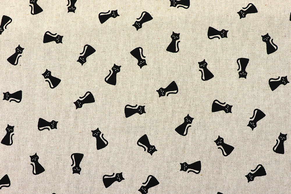Dekostoff Leinenoptik - Mini-Kätzchen
