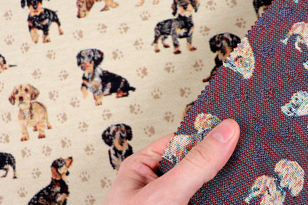 Dekostoff Gobelin - Kleine Dackel