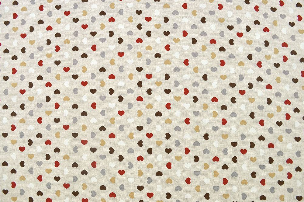 Dekostoff Leinenoptik - Mini-Herzen - 280 cm