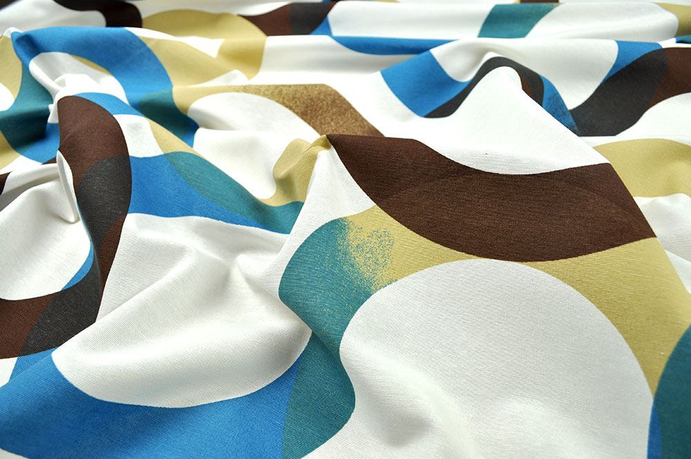 Dekostoff Leinenoptik - Retro-Cirkles  - 280 cm