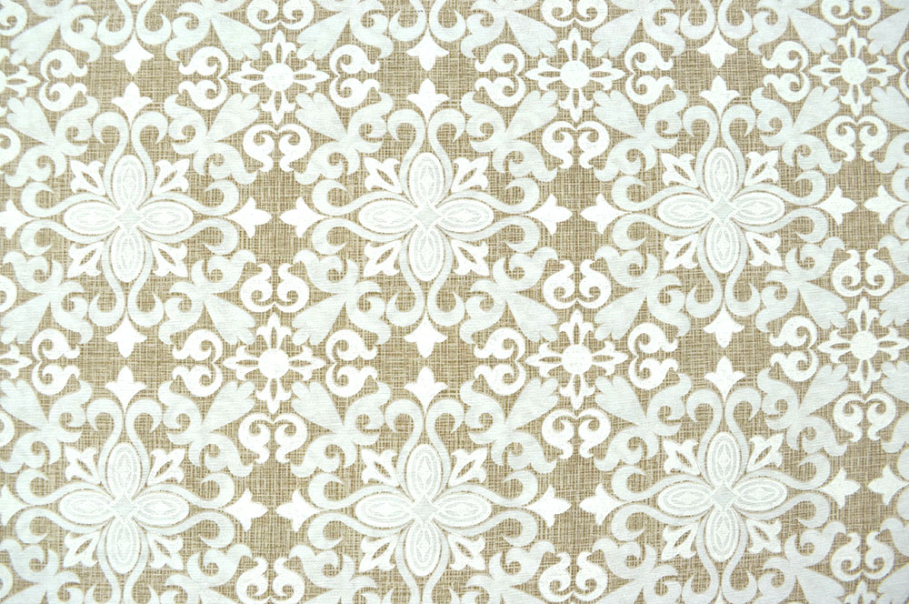 Dekostoff Leinenoptik - White Tiles - 280 cm