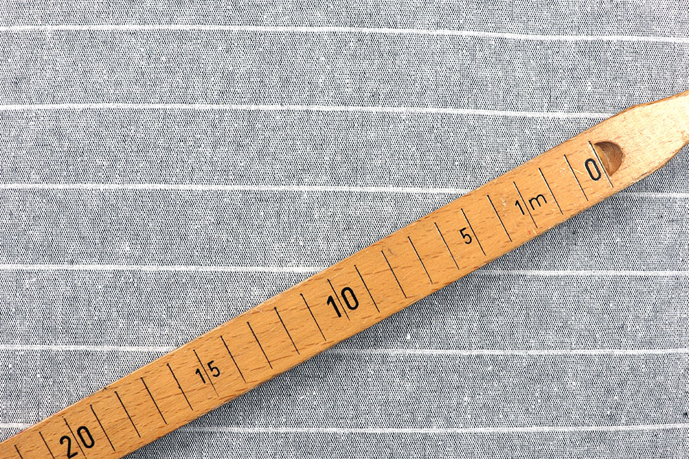 Recycling-Dekostoff - Streifen - Grau/Natur - 280 cm