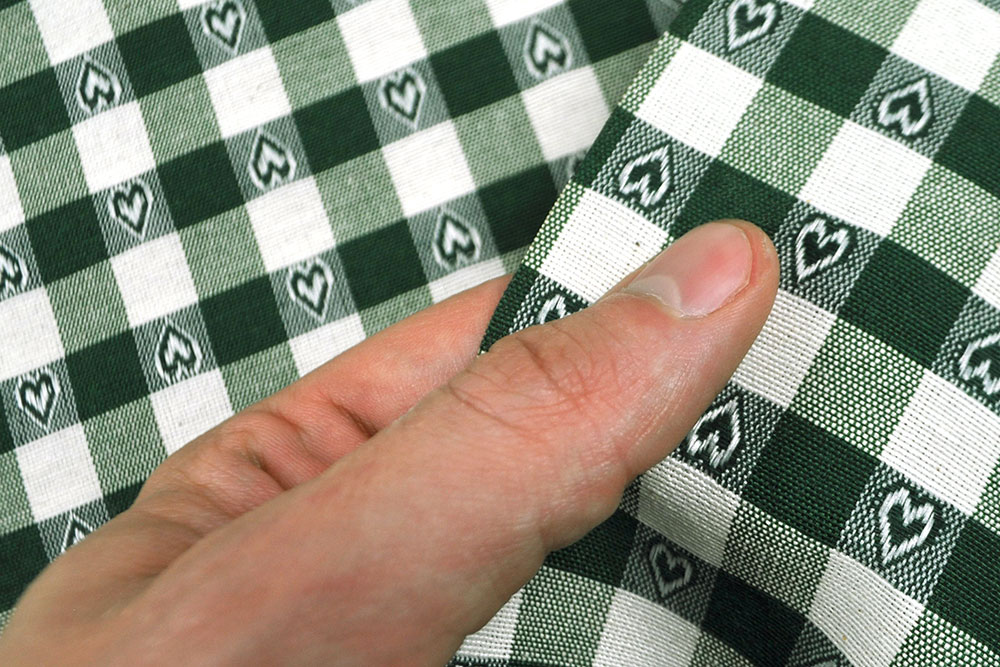 Dekostoff - Vichy-Herzen - 280 cm breit - Grün