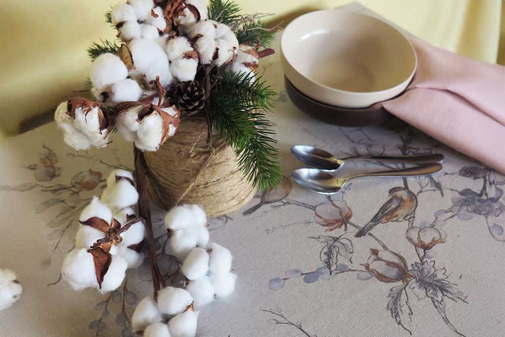 Dekostoff Leinenoptik - Skandi Garden - 280 cm