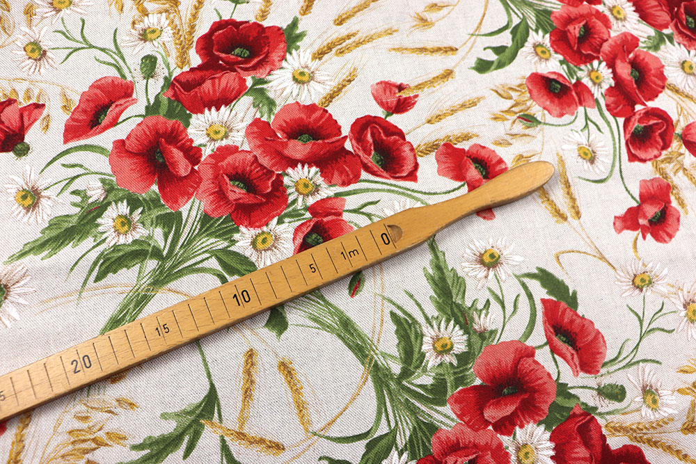 Dekostoff Leinenoptik - Poppy Red - 280 cm