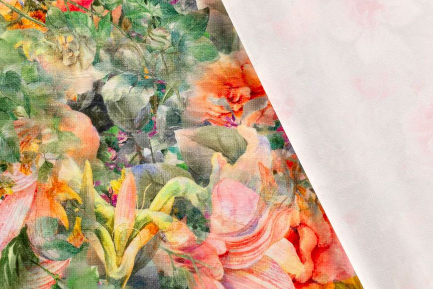 Samt-Dekostoff - Digitaldruck - Dreamy Garden