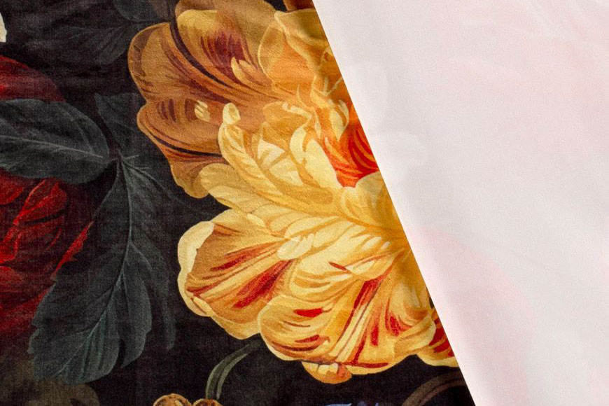 Samt-Dekostoff - Digitaldruck - Amsterdam Flowers