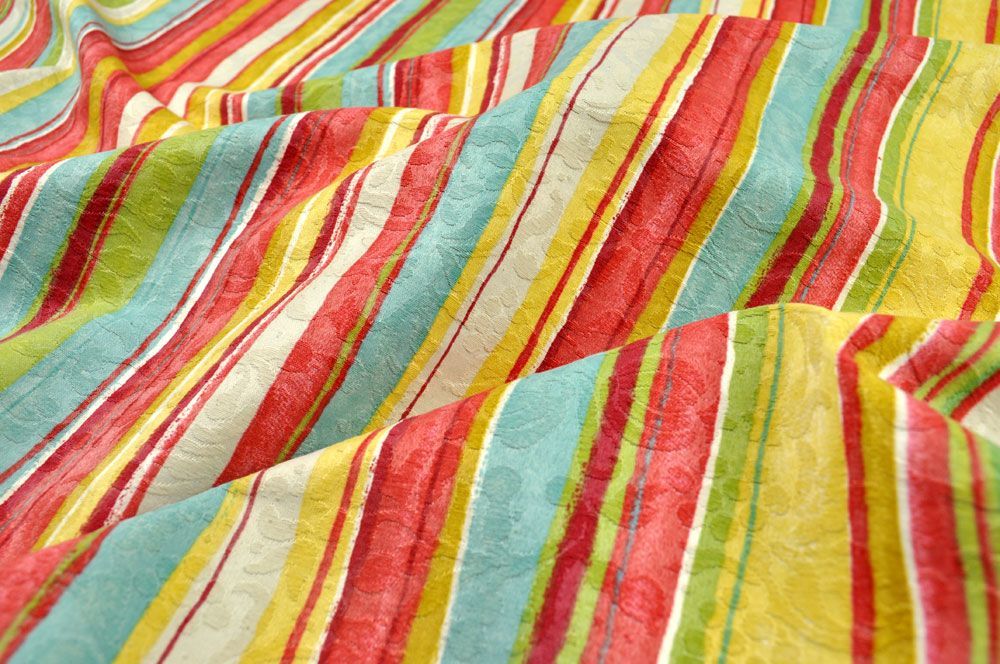 Dekostoff deluxe - Mille Fleur - Streifen/Blumenprägung 2