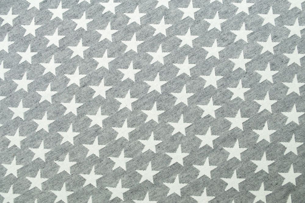 Dekostoff Jacquard - zweiseitig - Sterne - Grau/Weiß