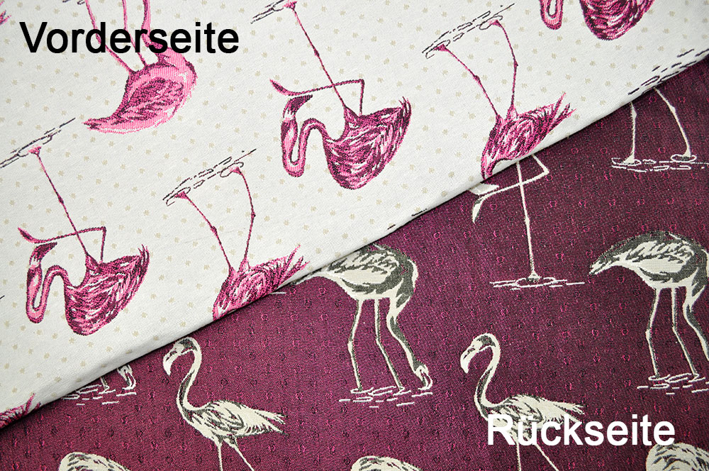 Dekostoff Jacquard - zweiseitig - Flamingo