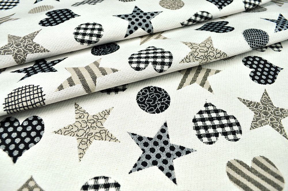Dekostoff Jacquard - zweiseitig - Black and White