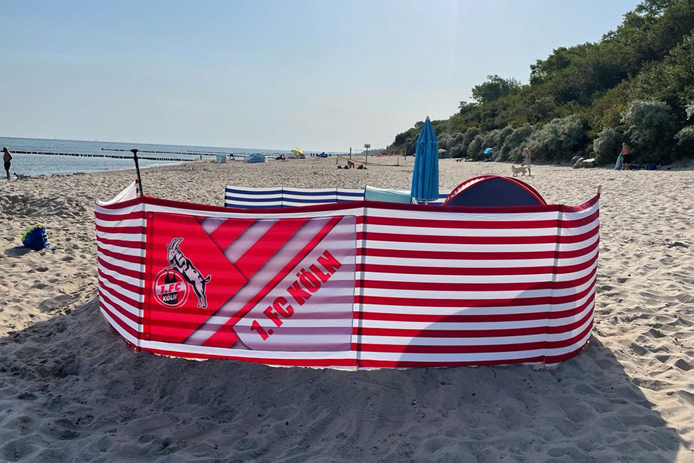 Baumwollstoff Köperbindung - Blockstreifen - Rot