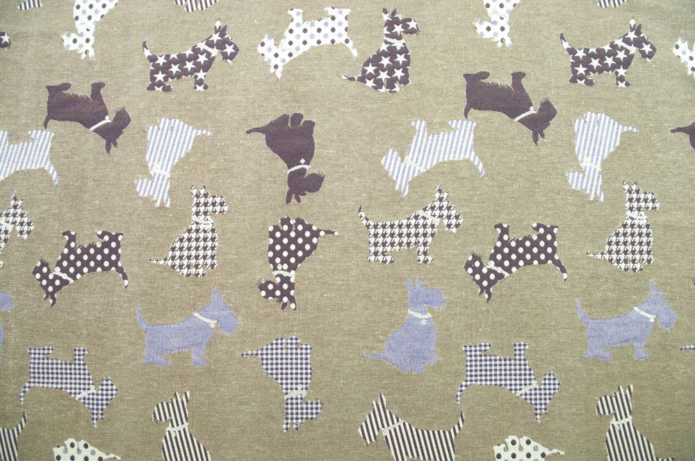Jacquard Premium - Westhighland Terrier - Beige/Lila