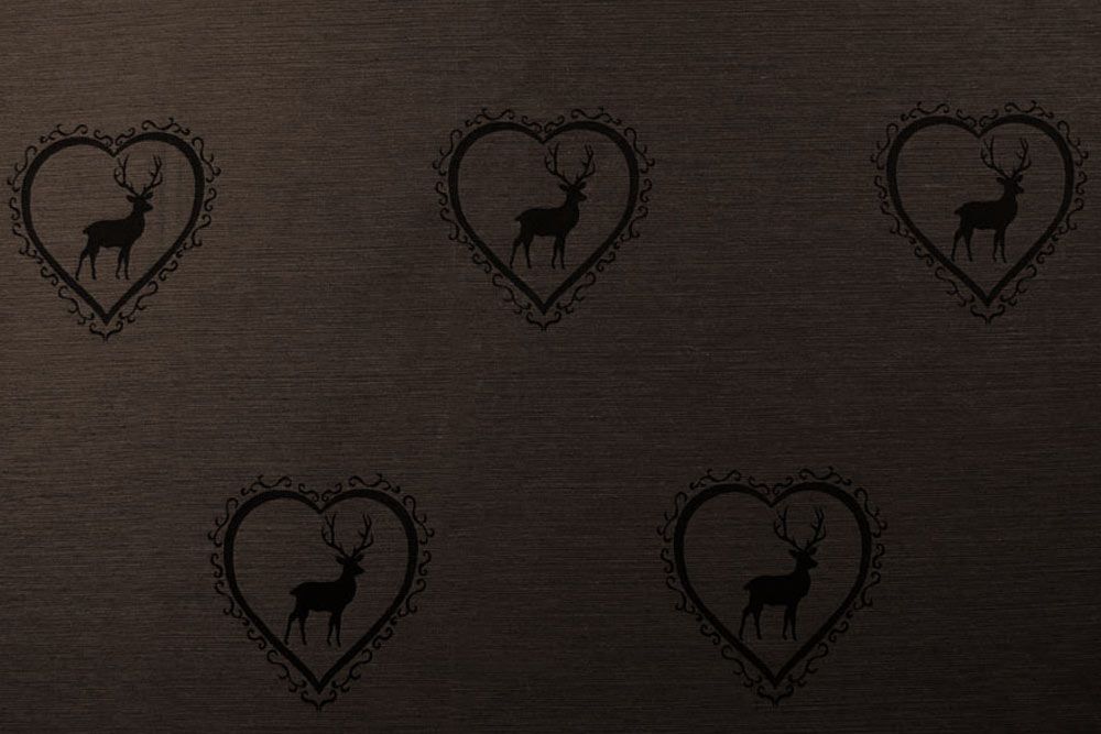 Dekostoff Herziger Hirsch - Trevira CS - Braun/Dunkelbraun