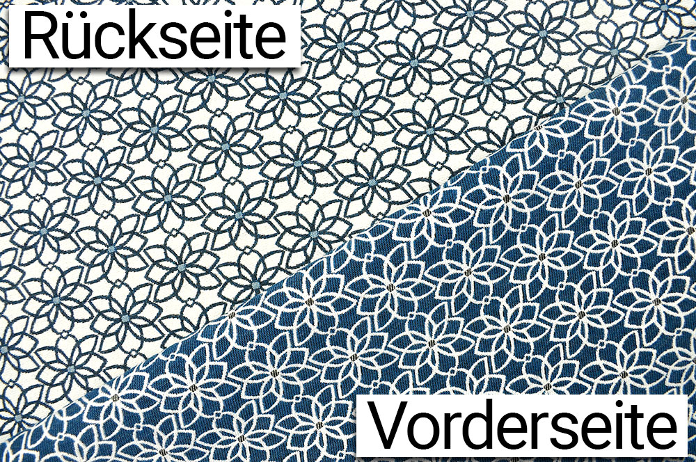 Jacquard-Dekostoff - Saint Lucia - Weiß/Blau