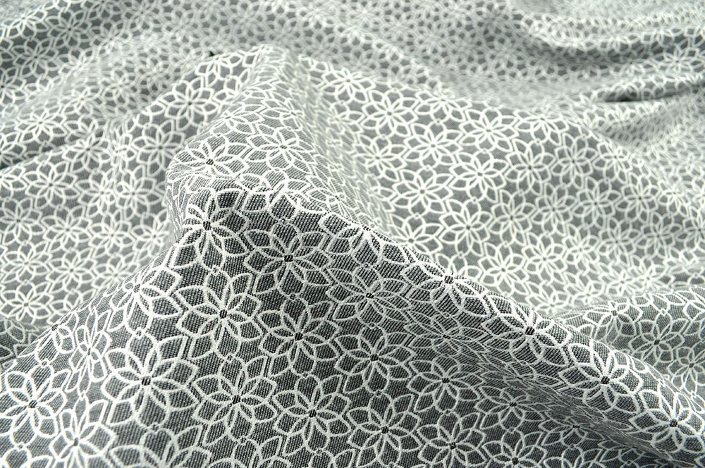 Jacquard-Dekostoff - Saint Lucia - Grau/Weiß - 280 cm