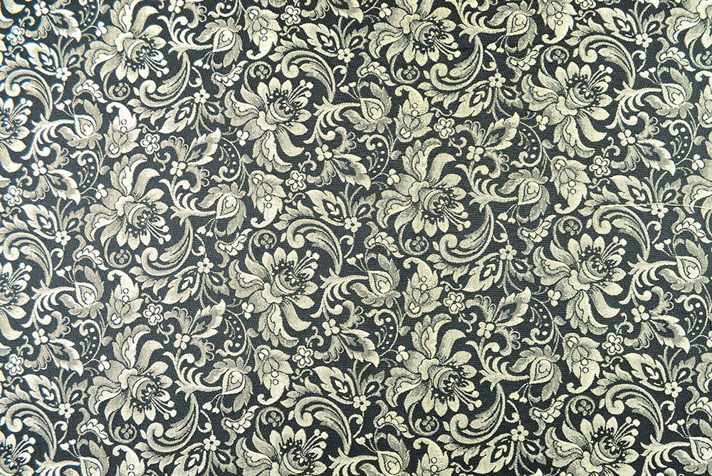 Floralia - Blüten-Jacquard zweiseitig - Schwarz/Creme