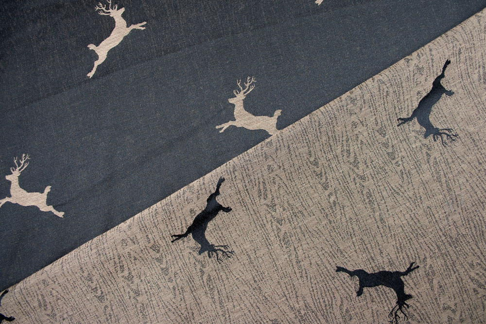 Jacquard Ammergau - Dekostoff - Beige/Dunkelbraun