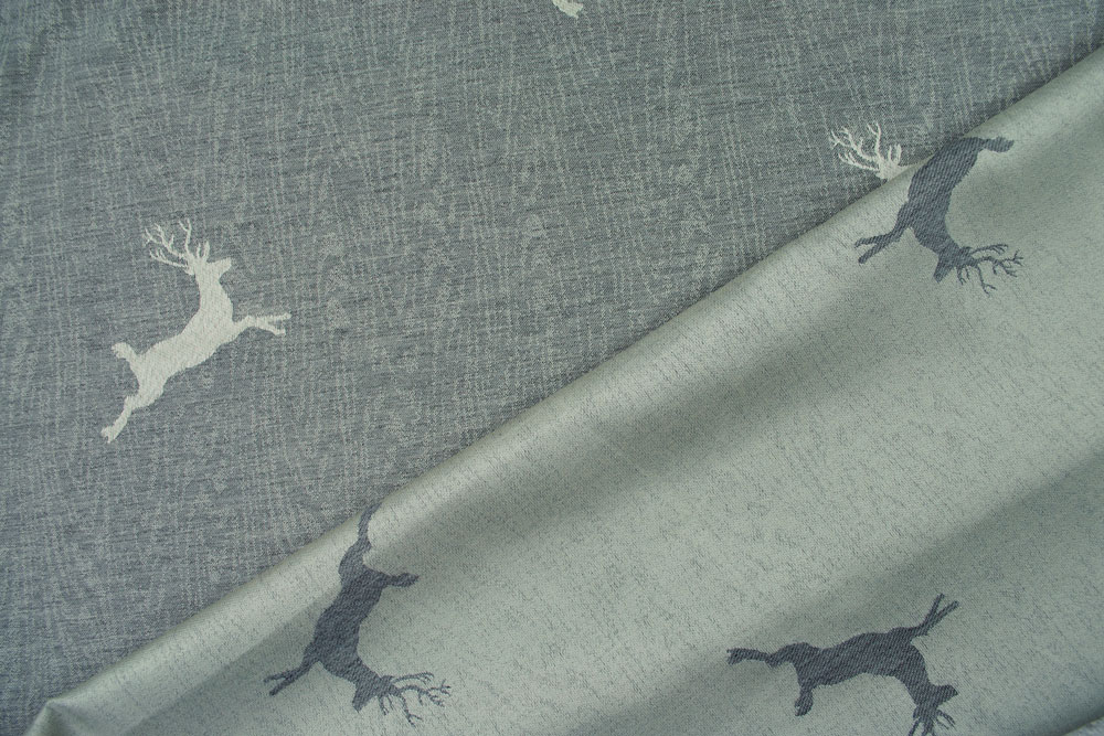 Jacquard Ammergau - Dekostoff - Creme/Grau