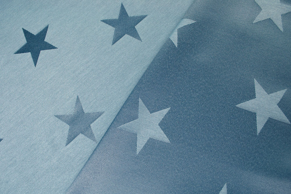 Sternenglanz - Dekostoff Jacquard - Blau/Hellblau
