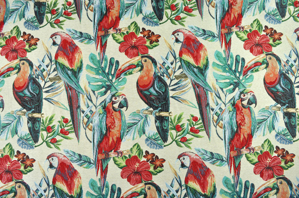 Dekostoff Jacquard - Papagei