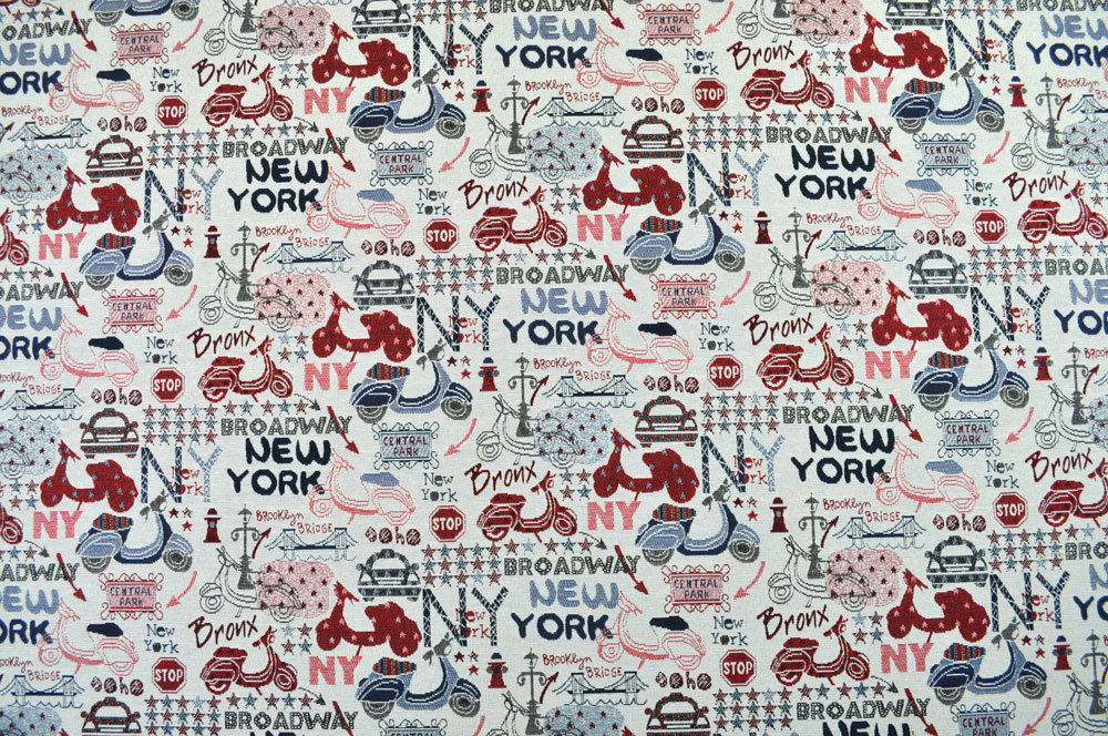 Dekostoff Jacquard - New York Scooter