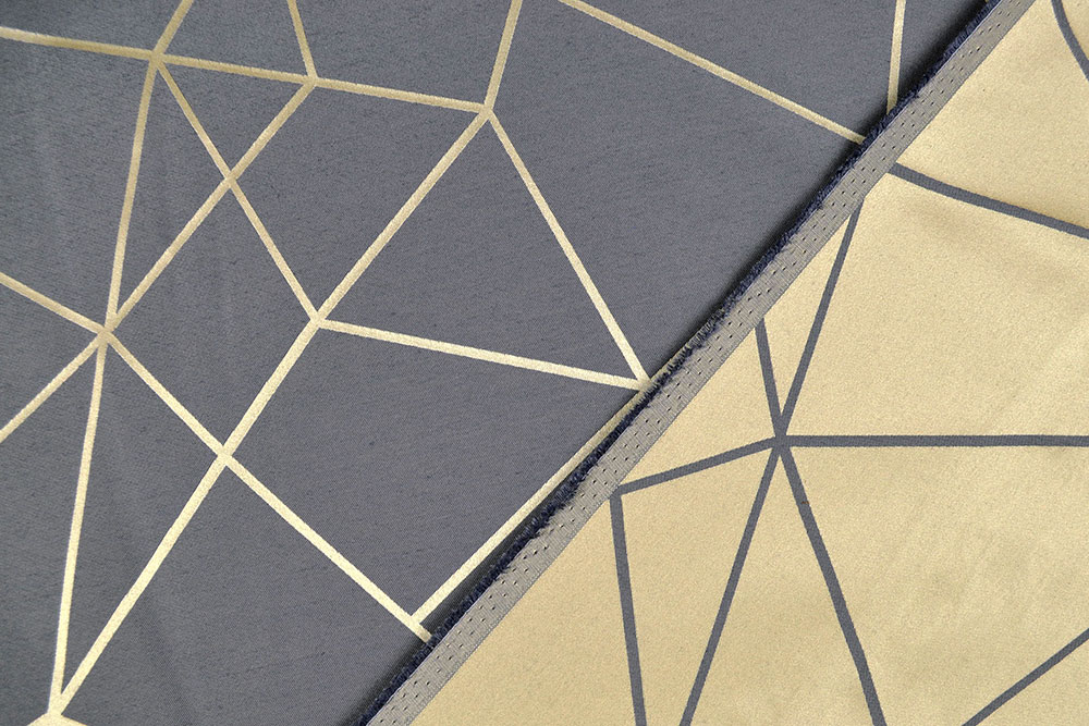 Wende-Dekostoff - New Fashion No. 3 - Anthrazit/Goldbeige