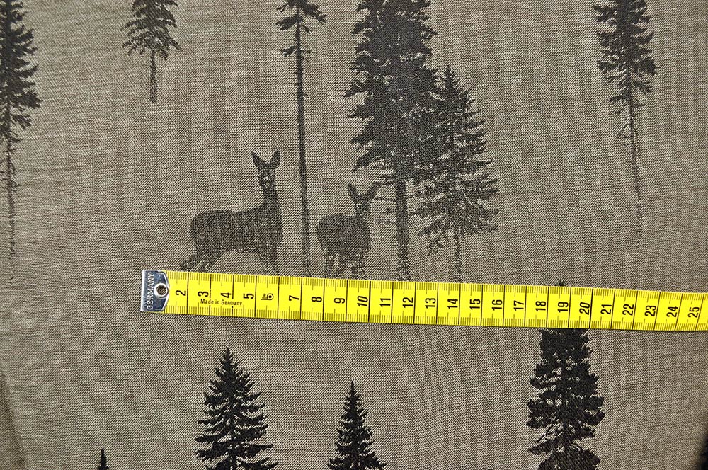 Dekostoff Jacquard - zweiseitig - Rehe im Wald - Hellbraun/Braun