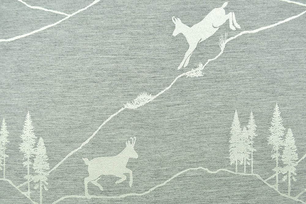 Dekostoff Jacquard - zweiseitig - Alpen-Gämse - Grau/Creme
