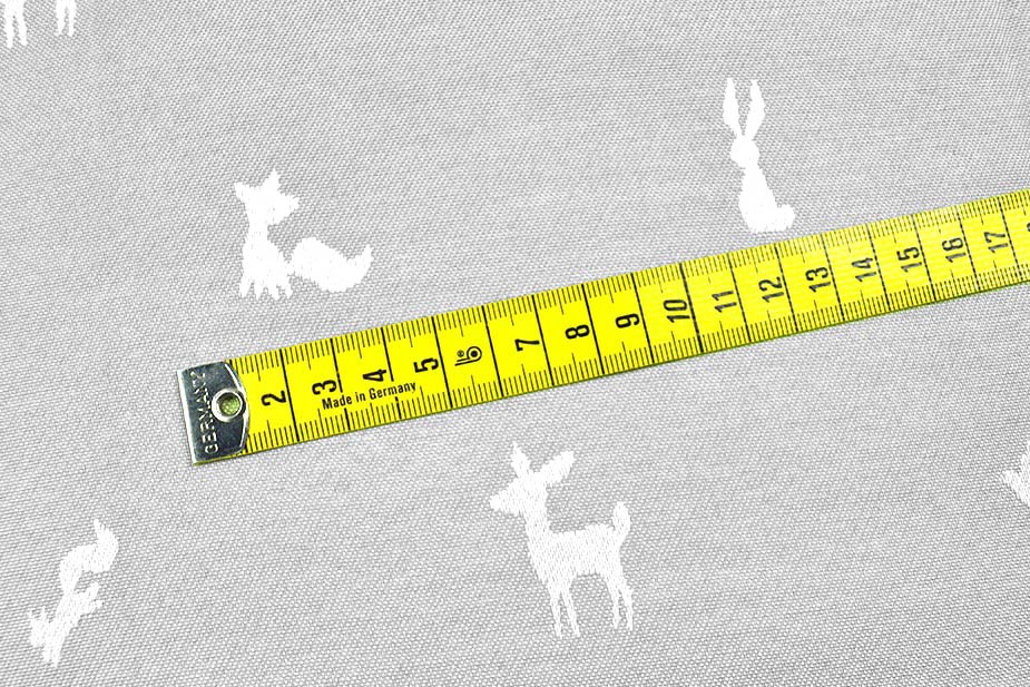 Gardinenstoff - zweiseitig - Kleine Tiere - Hellgrau/Creme