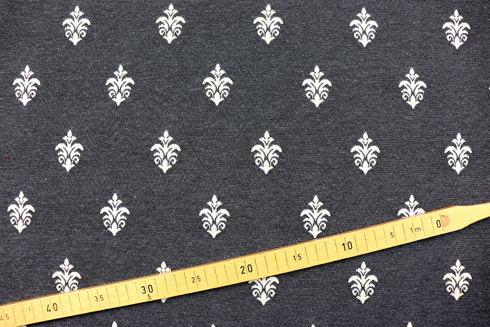 Jacquard - Barock-Lilie - Grau