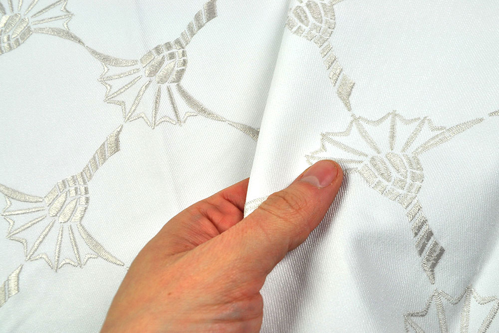 JOOP! - Kornblumen-Stickerei - Weiß/Champagner