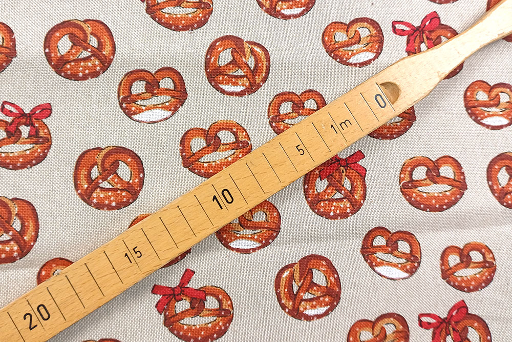 Dekostoff Leinenoptik - Brezeln