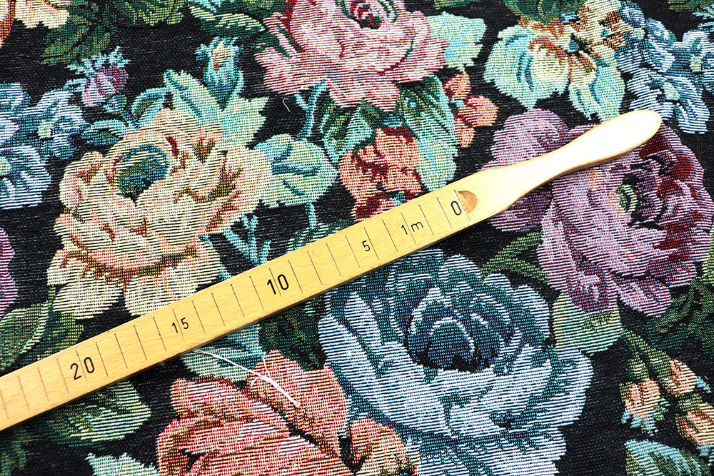 Gobelin Basic - Flowers - Schwarz