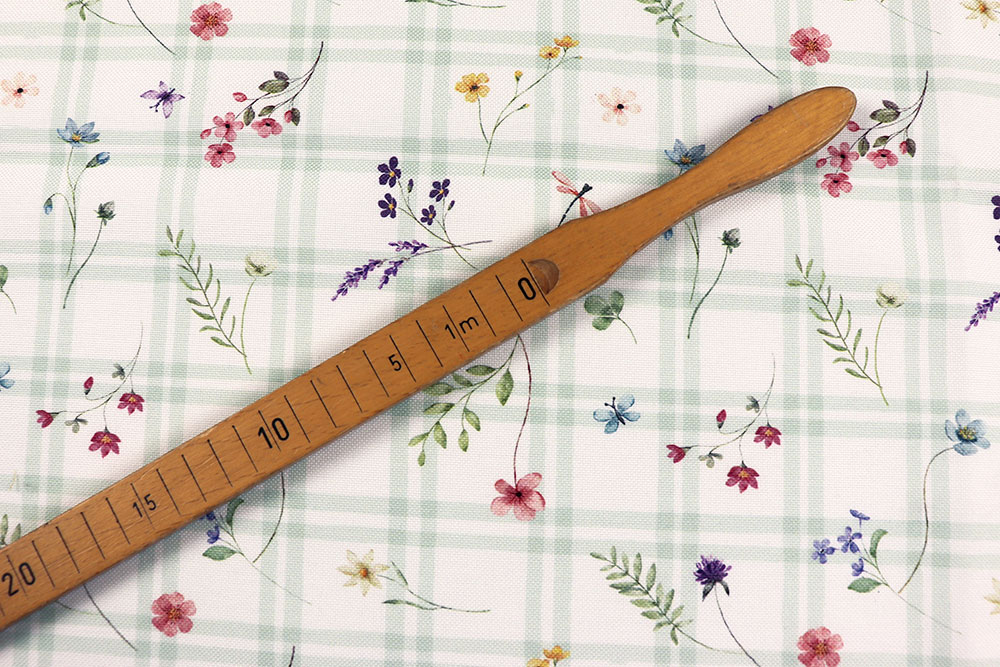 Dekostoff wasserabweisend - Frühlings-Karo