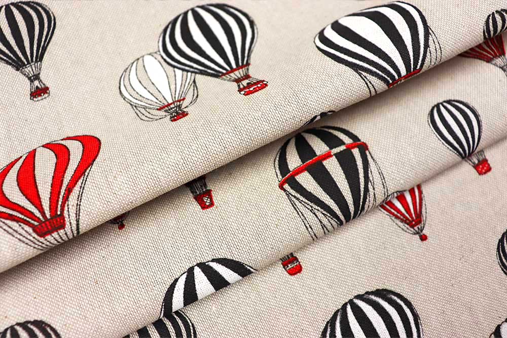 Dekostoff Leinenoptik - Heißluftballon