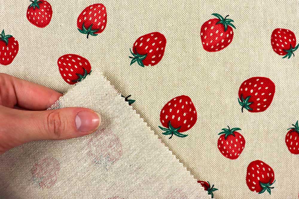 Dekostoff Leinenoptik - Erdbeer-Traum