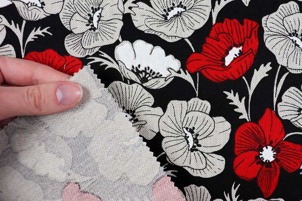 Dekostoff Leinenoptik - Mohnzauber