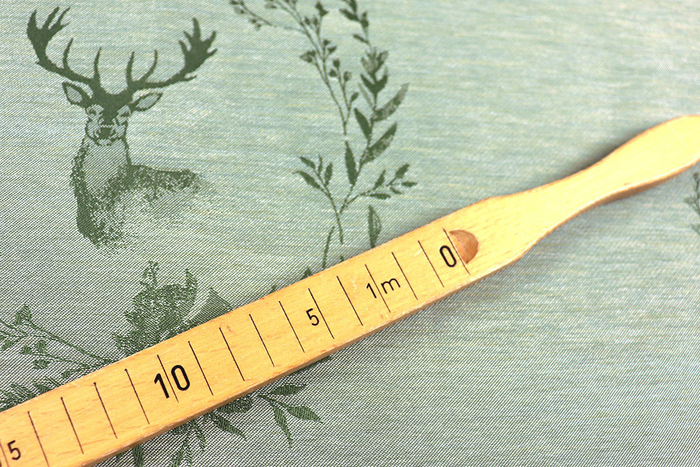 Dekostoff Jacquard beidseitig - Hirsch-Siegel - Grün