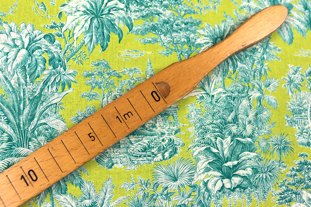 Baumwollstoff - Toile de Jouy - Mayani Green