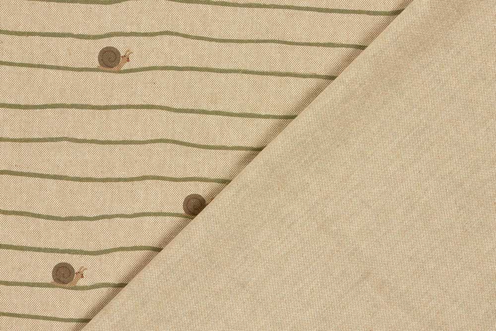 Dekostoff Leinenoptik - Schnecken-Rennen