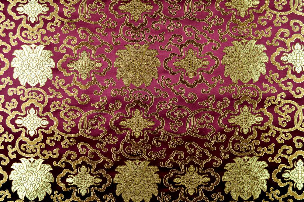 China-Seidenimitat - Ornament - Bordeaux