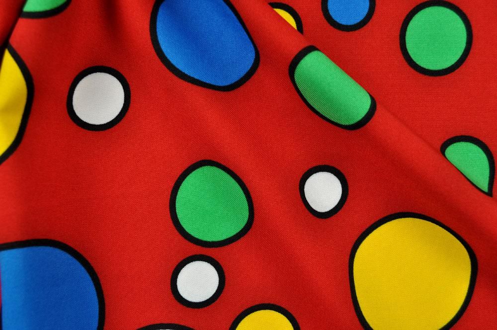 Universalstoff Tupfen - Rot/Bunt