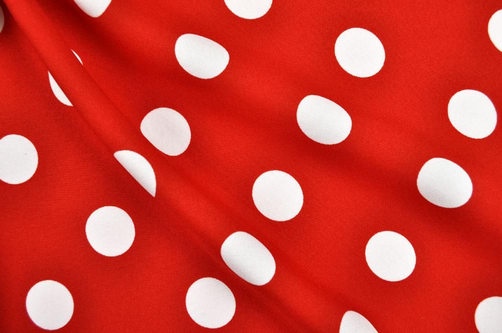 Universalstoff - Rot mit weißen Tupfen
