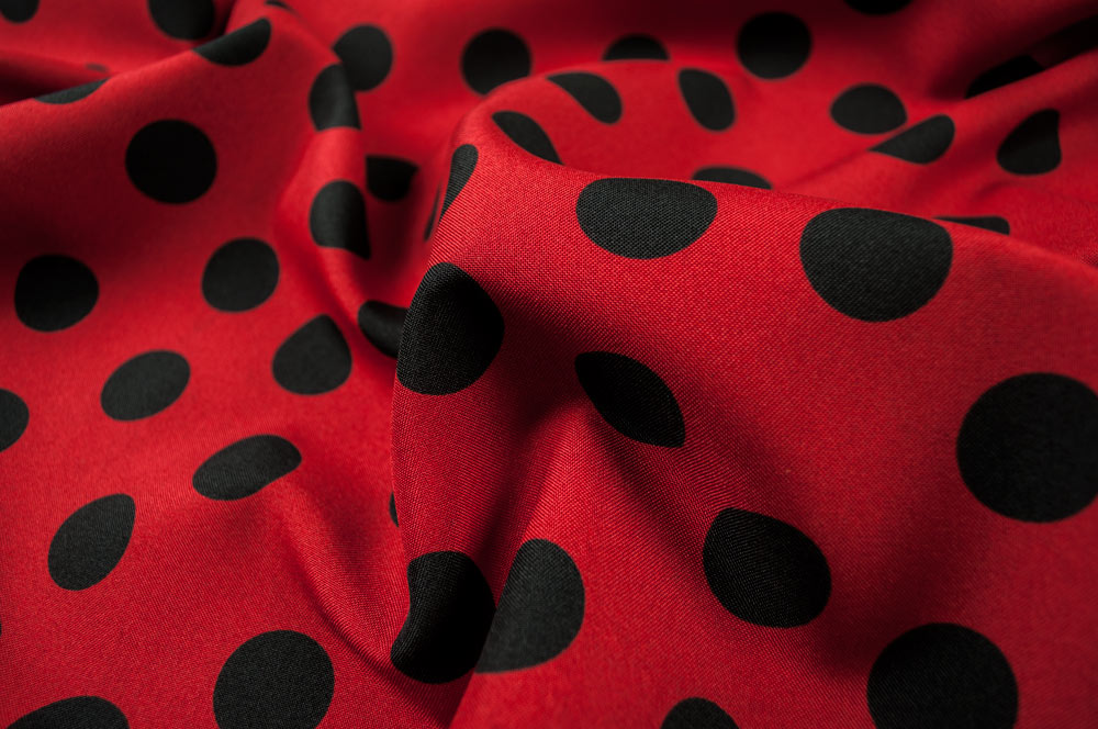 Universalstoff - Punkte - Rot/Schwarz