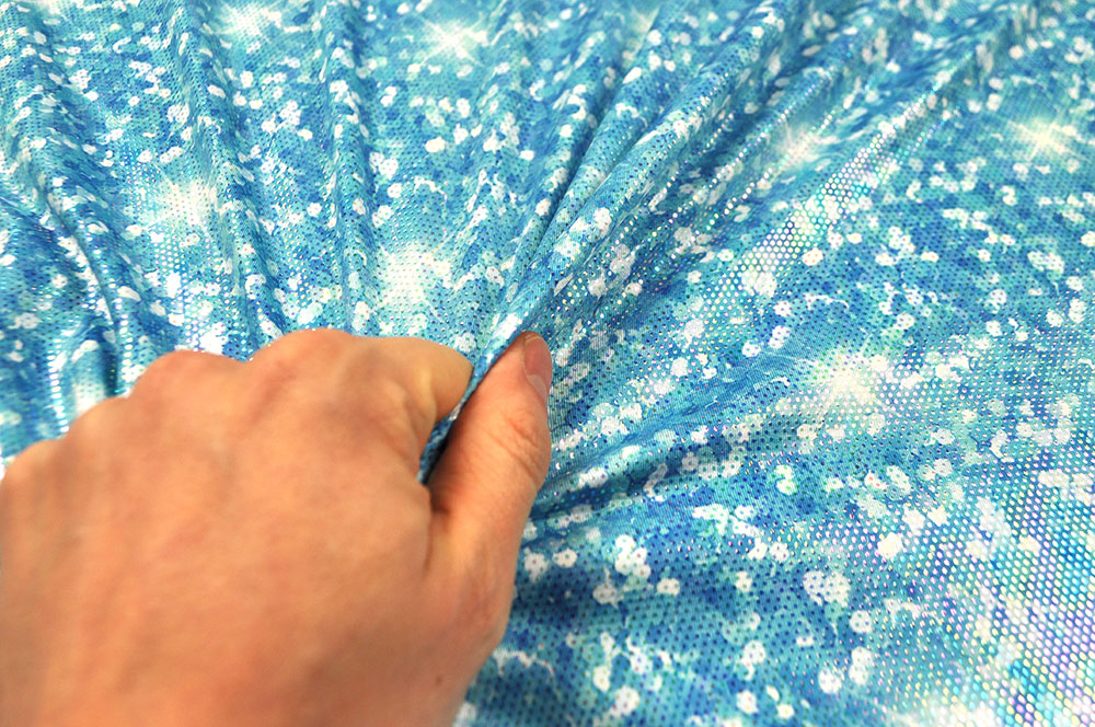 Tanzkleiderstoff Hologramm - Blue Confetti