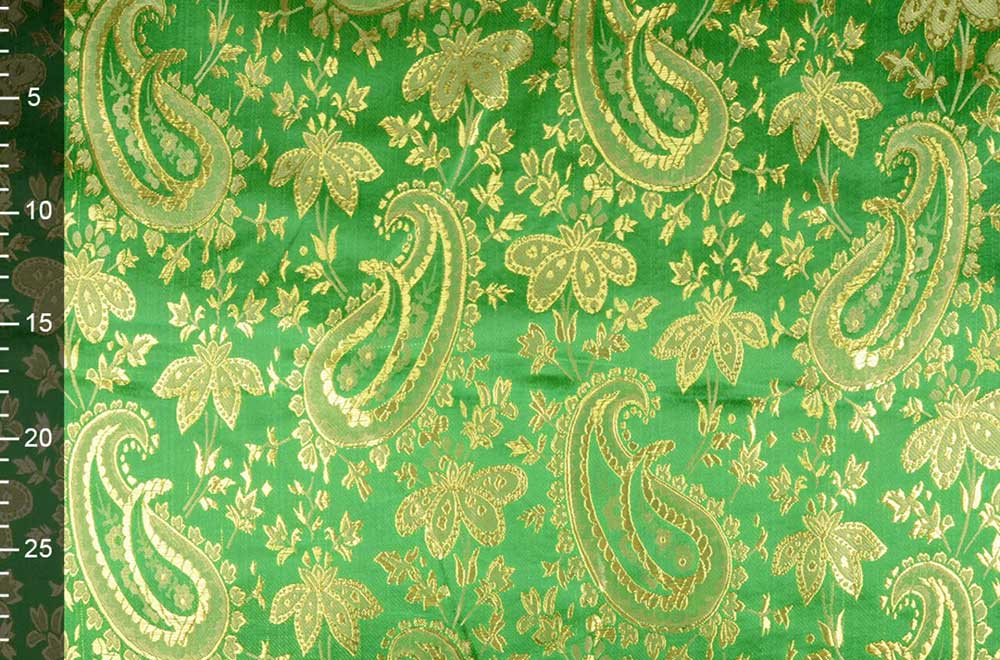 Brokat - Paisley - Grün/Gold