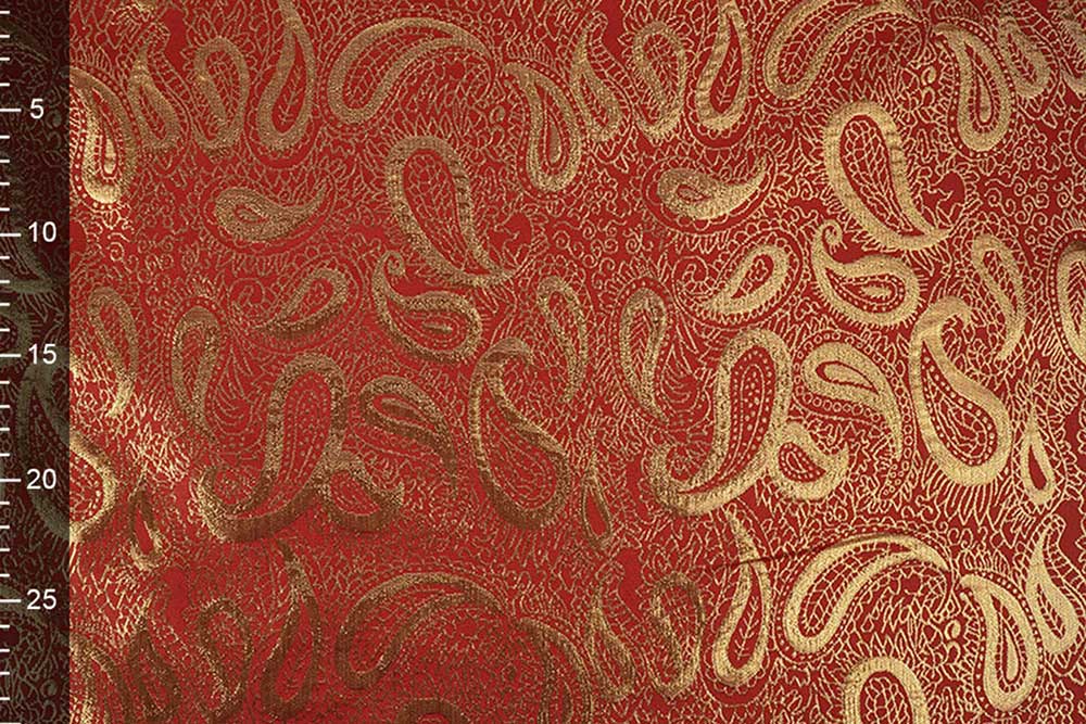 Brokat - Paisley - Rot/Gold